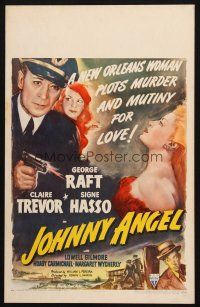 5b701 JOHNNY ANGEL WC '45 George Raft & sexy French Claire Trevor in New Orleans!