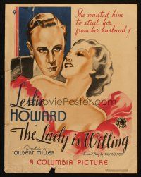 5b712 LADY IS WILLING WC '34 Binnie Barnes wants Leslie Howard to steal her from her husband!