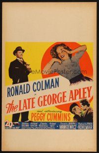 5b716 LATE GEORGE APLEY WC '47 Ronald Colman, introducing sexy Peggy Cummins, George S. Kaufman!