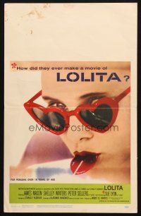5b724 LOLITA WC '62 Stanley Kubrick, sexy Sue Lyon with heart sunglasses & lollipop!