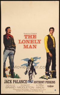 5b727 LONELY MAN WC '57 full-length art of Jack Palance & Anthony Perkins!