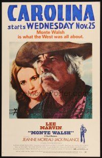5b768 MONTE WALSH WC '70 super close up of cowboy Lee Marvin & pretty Jeanne Moreau!