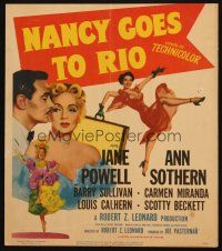 5b780 NANCY GOES TO RIO WC '50 Jane Powell, Ann Sothern, Barry Sullivan, Carmen Miranda