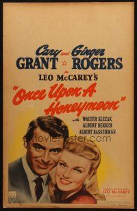5b796 ONCE UPON A HONEYMOON WC '42 wonderful smiling portrait of Ginger Rogers & Cary Grant!