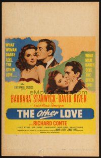 5b799 OTHER LOVE WC '47 David Niven gave Barbara Stanwyck love but Conte gave her the other kind!