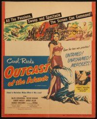 5b801 OUTCAST OF THE ISLANDS WC '52 full-length art of exotic sexy Kerima, directed by Carol Reed!