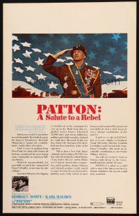 5b806 PATTON WC '70 A Salute to a Rebel, General George C. Scott, World War II classic!