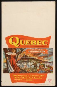 5b826 QUEBEC WC '51 art of beautiful Corinne Calvet by men fighting in Canada!