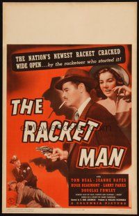 5b828 RACKET MAN WC '43 Tom Neal with gun & cigarette cracks open the nation's newest racket!