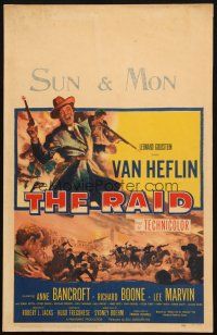 5b830 RAID WC '54 art of Van Heflin in Civil War uniform, Anne Bancroft, Richard Boone