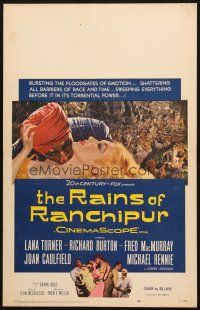 5b831 RAINS OF RANCHIPUR WC '55 Lana Turner, Richard Burton, rains couldn't wash their sin away!