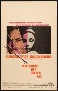 5b836 REFLECTIONS IN A GOLDEN EYE WC '67 Huston, cool image of Elizabeth Taylor & Marlon Brando!