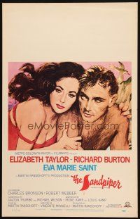 5b858 SANDPIPER WC '65 great romantic close up art of sexy Elizabeth Taylor & Richard Burton!