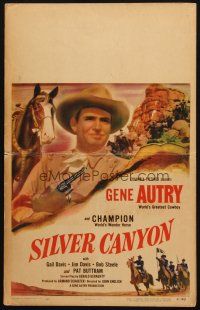 5b876 SILVER CANYON WC '51 cool artwork of cowboy Gene Autry with gun & Champion!