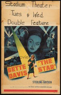5b896 STAR WC '53 great art of Hollywood actress Bette Davis holding Oscar in the spotlight!