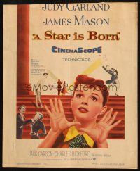 5b898 STAR IS BORN WC '54 great close up art of Judy Garland, James Mason, classic!