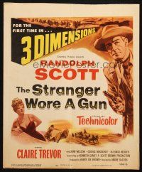 5b901 STRANGER WORE A GUN WC '53 Randolph Scott for the first time in 3 dimensions!