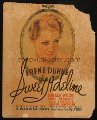 5b905 SWEET ADELINE WC '34 art of pretty Irene Dunne in Jerome Kern & Oscar Hammerstein musical!