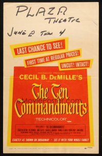 5b922 TEN COMMANDMENTS WC '60 Cecil B. DeMille classic starring Charlton Heston & Yul Brynner!