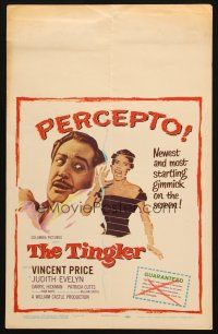 5b942 TINGLER WC '59 Vincent Price, William Castle, presented in newest screen gimmick, Percepto!