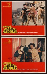 5c874 BLAZING SADDLES 2 LCs '74 classic Mel Brooks western, Cleavon Little & Gene Wilder!