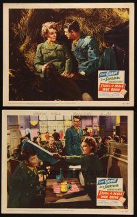 5c924 I WAS A MALE WAR BRIDE 2 LCs '49 World War II images of Cary Grant & Ann Sheridan in uniform!