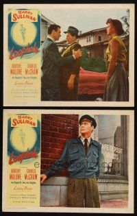 5c934 LOOPHOLE 2 LCs '54 relentless cop Barry Sullivan, sexy Dorothy Malone, Charles McGraw!