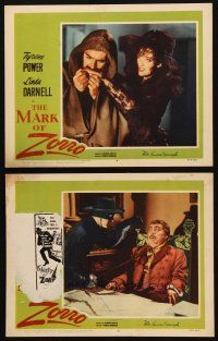 5c941 MARK OF ZORRO 2 LCs R58 masked hero Tyrone Power in costume & with young Linda Darnell!