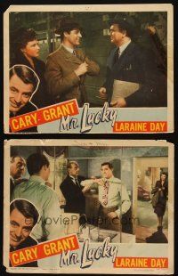 5c947 MR. LUCKY 2 LCs '43 great images of gambler Cary Grant & pretty Laraine Day!