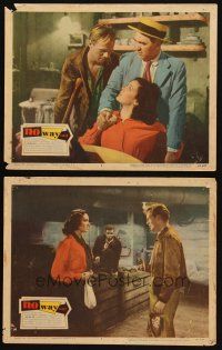 5c951 NO WAY OUT 2 LCs '52 Richard Widmark & sexy Linda Darnell, w/ Sidney Poitier!