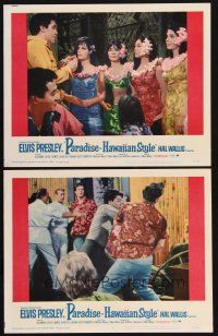 5c957 PARADISE - HAWAIIAN STYLE 2 LCs '66 Elvis Presley with girls and punching a guy out!