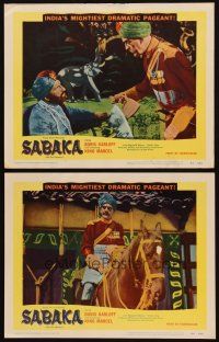 5c971 SABAKA 2 LCs '54 The Fire Demon, cool images of Boris Karloff w/ horse and Lou Krugman!