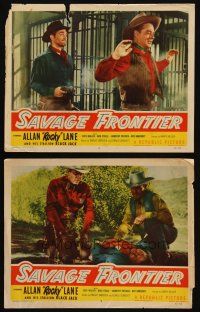 5c974 SAVAGE FRONTIER 2 LCs '53 great images of heroic cowboy Rocky Lane!