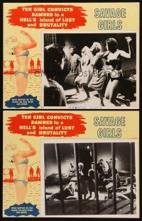 5c975 SAVAGE GIRLS 2 LCs '60s sexy convicts damned to a hell's island of lust and brutality!