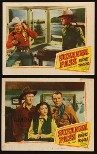 5c984 SUSANNA PASS 2 LCs '49 cowboy western images of Roy Rogers, sexy Dale Evans, Douglas Fowley!