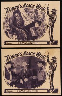 5c999 ZORRO'S BLACK WHIP 2 chapter 9 LCs '44 border art of Linda Stirling as masked hero with whip