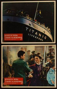 5c264 NIGHT TO REMEMBER 8 English LCs '58 English Titanic biography, sinking ship images!