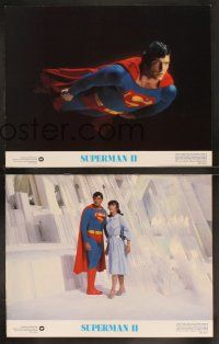 5c351 SUPERMAN II 8 color 11x14 stills '81 Christopher Reeve, Gene Hackman, Margot Kidder, Stamp!