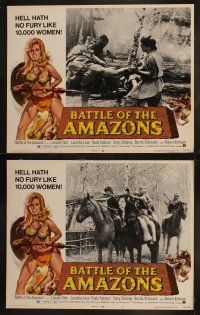 5c074 BATTLE OF THE AMAZONS 8 LCs '73 sexy barely-dressed female warrior Lucretia Love!