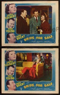 5c791 BRIDE FOR SALE 3 LCs '49 sexy Claudette Colbert with Robert Young & George Brent, Max Baer!