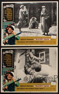 5c629 BLOODY MAMA 5 LCs '70 Roger Corman, AIP, crazy Shelley Winters with tommy gun!