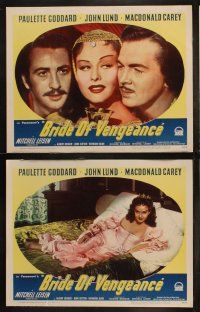 5c095 BRIDE OF VENGEANCE 8 LCs '49 sexy Paulette Goddard, John Lund, MacDonald Carey, Dekker!