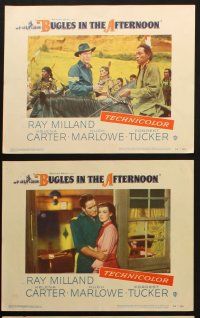 5c547 BUGLES IN THE AFTERNOON 6 LCs '52 Ray Milland, pretty Helena Carter, cool western battles!