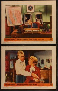 5c151 FBI STORY 8 LCs '59 great images of detective Jimmy Stewart & Vera Miles!