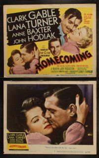 5c190 HOMECOMING 8 LCs '48 Clark Gable & Lana Turner, Anne Baxter, John Hodiak in World War II!