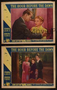 5c808 HOUR BEFORE THE DAWN 3 LCs '44 cool images of Nazi spy Veronica Lake, Franchot Tone!