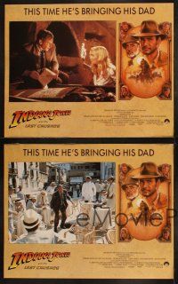 5c734 INDIANA JONES & THE LAST CRUSADE 4 LCs '89 border art of Ford & Connery by Struzan!