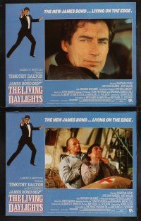 5c236 LIVING DAYLIGHTS 8 LCs '87 Timothy Dalton as James Bond choked by bad guy!