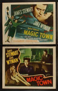 5c239 MAGIC TOWN 8 LCs '47 pollster James Stewart, Jane Wyman, directed by William Wellman!