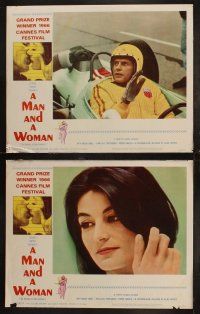 5c489 MAN & A WOMAN 7 LCs '66 Claude Lelouch's Un homme et une femme, Anouk Aimee, Trintignant